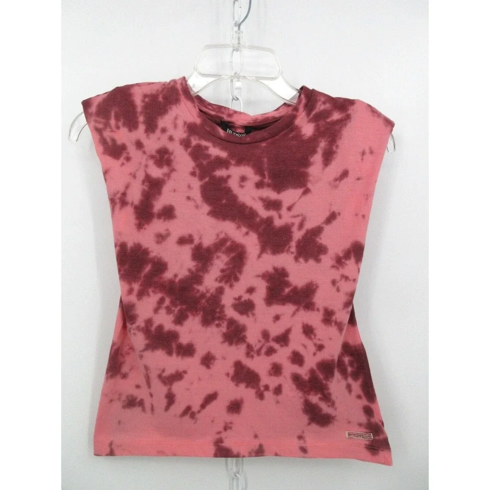 HUDSON KIDS TIE DYE TANK TOP Girl's Size Large 12-14 CABERNET (Pink And‎ Maroon)